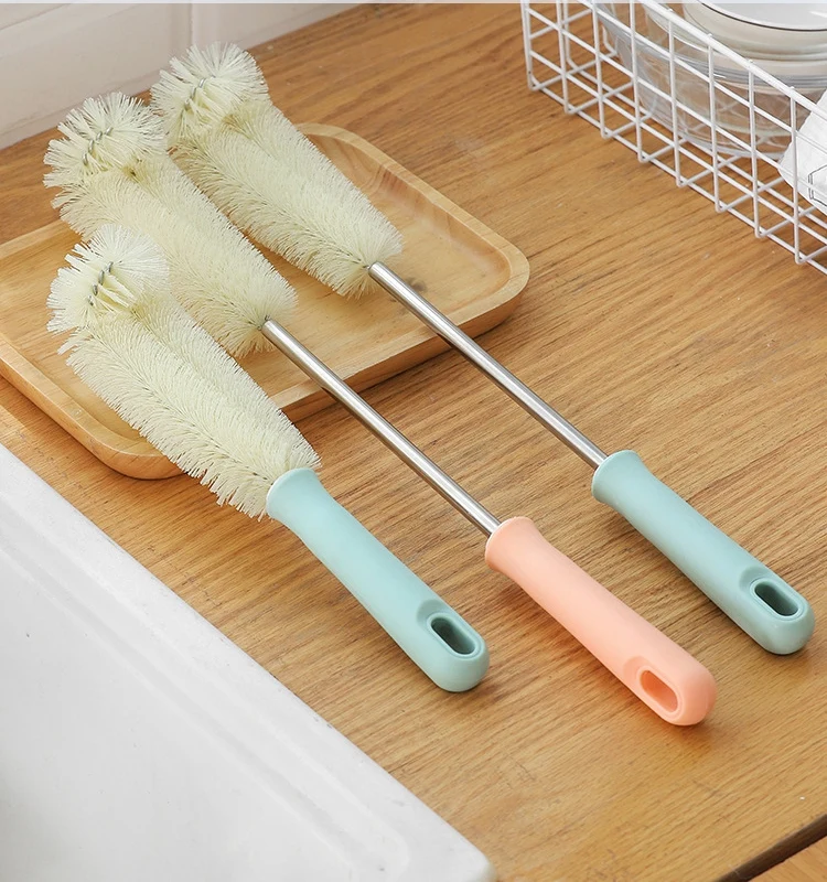 D2474 Household Portable Long Handle Glass Bottle Brush Cup Cleaning Brush