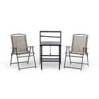 Furniture Iron Top Quality Steel Tube Outdoor Furniture Dining Sheet Iron Table Folding Chairs Patio Garden Sets