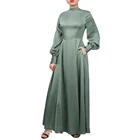 Evening 2021 Woman Maxi Dresses 2021 Spring Women's Long Sleeve Maxi Evening Dress Elegant Solid Satin Dresses