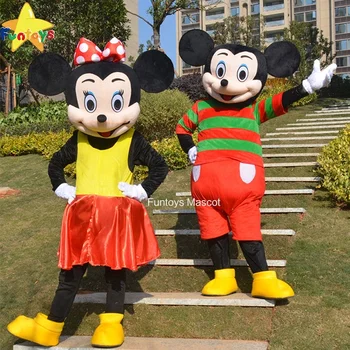 Funtoys Lovely Mickey And Minnie Mascot Costume Suits Cartoon Cosplay Mouse Fancy Party Christmas Dress For Adult