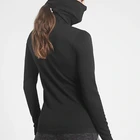 Girls Streetwear Latest Tops Designs Girls Women Black Long Sleeve Mask Sport Top