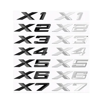 New Style ABS Car Trunk Badge Stickers Letters X1 X2 X3 X4 X5 X6 X7 GT Emblem For BMW Accessories