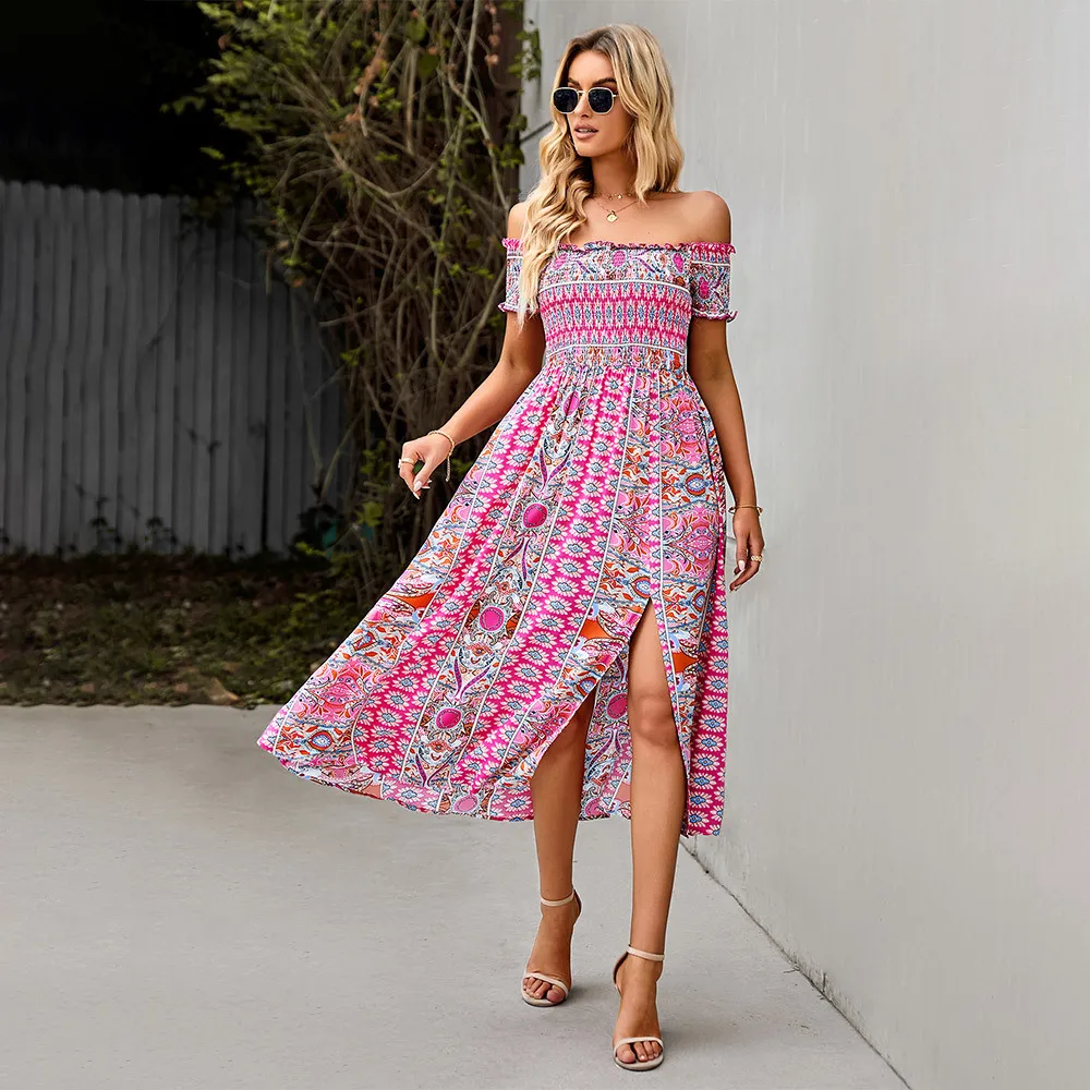 Summer Dresses for Women 2023 Fashion Off The Shoulder Maxi Dress