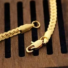 Gold Cuban Necklace 18K 14K Cuban Herringbone Snake Gold Chain Men Jewelry Necklace