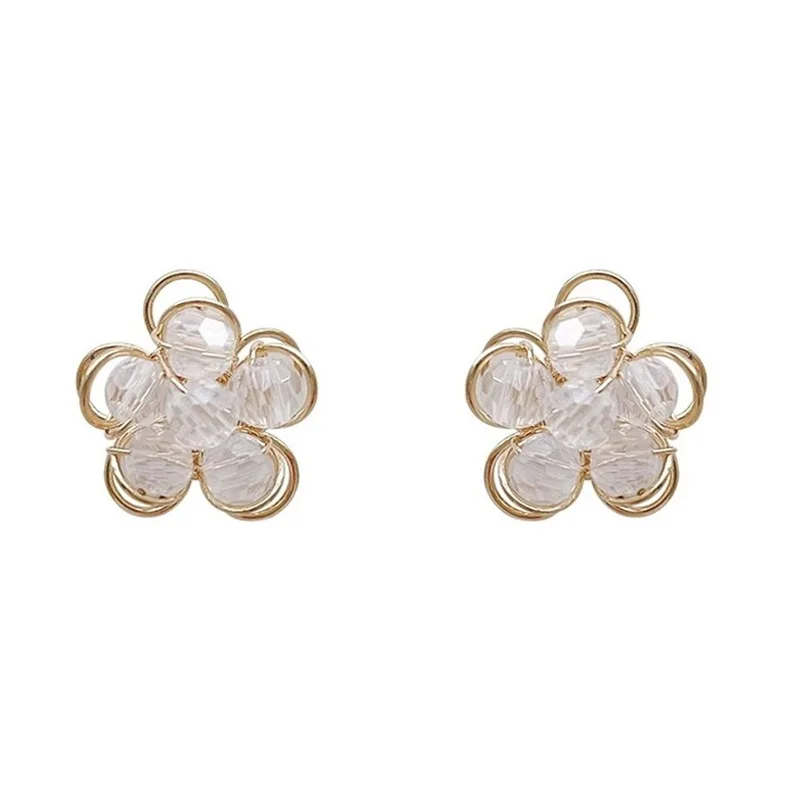 crystal flowers earrings 2022 year new trend women exquisite super fairy earring Fashion sweet earrings