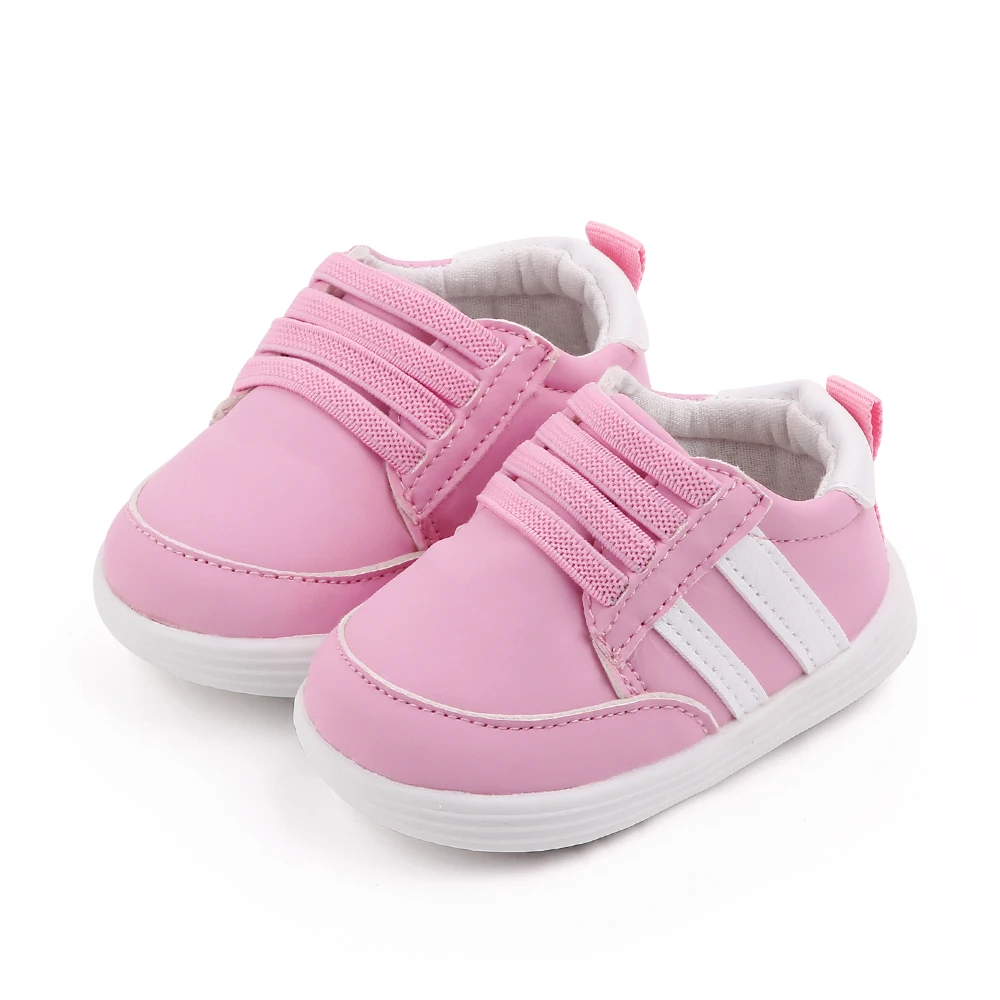 Korean Version of Children's Solid Color Striped Elastic Set Foot Casual Walking Shoes factory