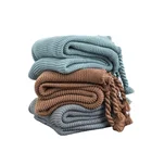 Sofa Soft YM New Design 100% Acrylic Bohemian Sofa Super Soft Boho Knitted Throw Blanket For Home Decor