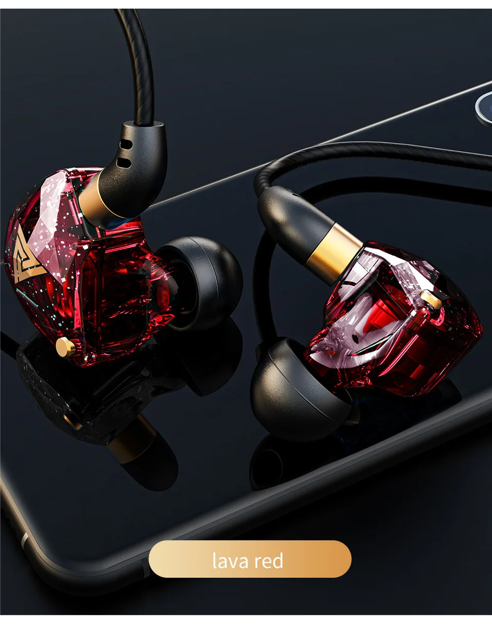 QKZ SK8 Subwoofer Computer Games inline Wired Earphone Control with Microphone Sports in-ear Headphones