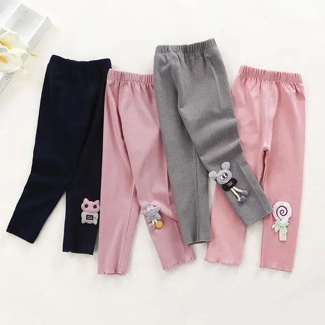 Baby Stretch Trousers Cartoon Girls Thin Outer Wear Children's Pants Kids  Leggings  with cheap price  for autumn