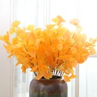 Colors Wedding Green/Yellow 2 Colors Ginkgo Simulation Leaf For Home Garden Decor Artificial Flower Faux Leaves Plants