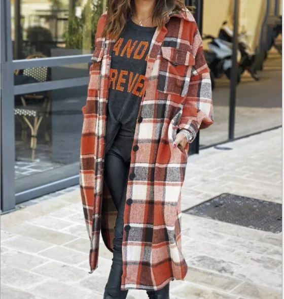 Women Lapel Long Sleeve Loose Single 