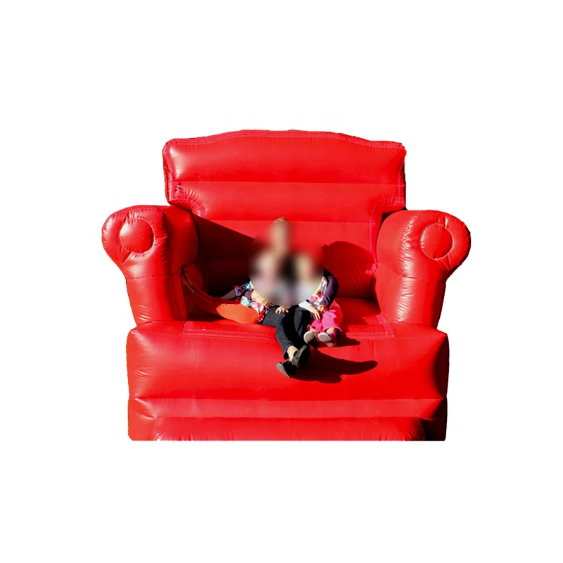 big red inflatable chair