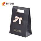 Wholesale Custom Printed Black Luxury Shopping Gift Paper Bag With Handle