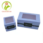 Paper Bakery Custom Recyclable Art Paper Pink Bakery Cookie Cupcakes Pastry Box Packaging With PVC Window