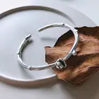 Vintage Bracelet 925 Sterling Silver Vintage Style Flower Open Cuff Bracelet Branches Bangle