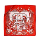 Red Scarf Scarfs Manufacture Red Silk Square Scarf Chinese Style Embroidered Silk Scarfs For Girls