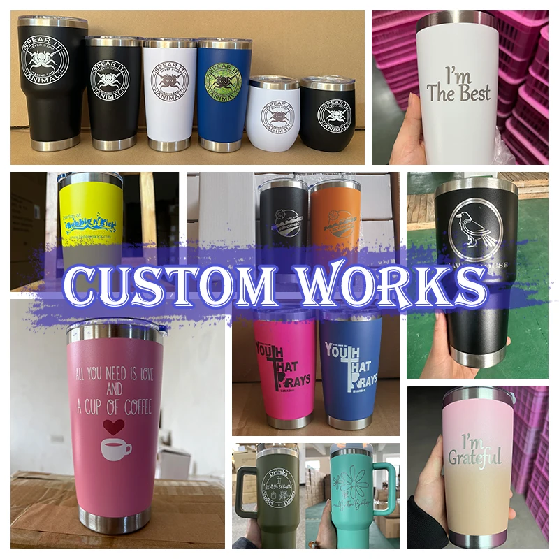 Custom logo 20oz multi-colored metal hot cold drink beer cup stainless steel vacuum insulated tumbler coffee travel mug