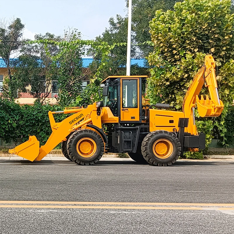 2024 High Quality Backhoe Loader 0.6ton 1ton 1.8ton 2 Ton Wheeled Type Backhoe Loader Excavator for Sale