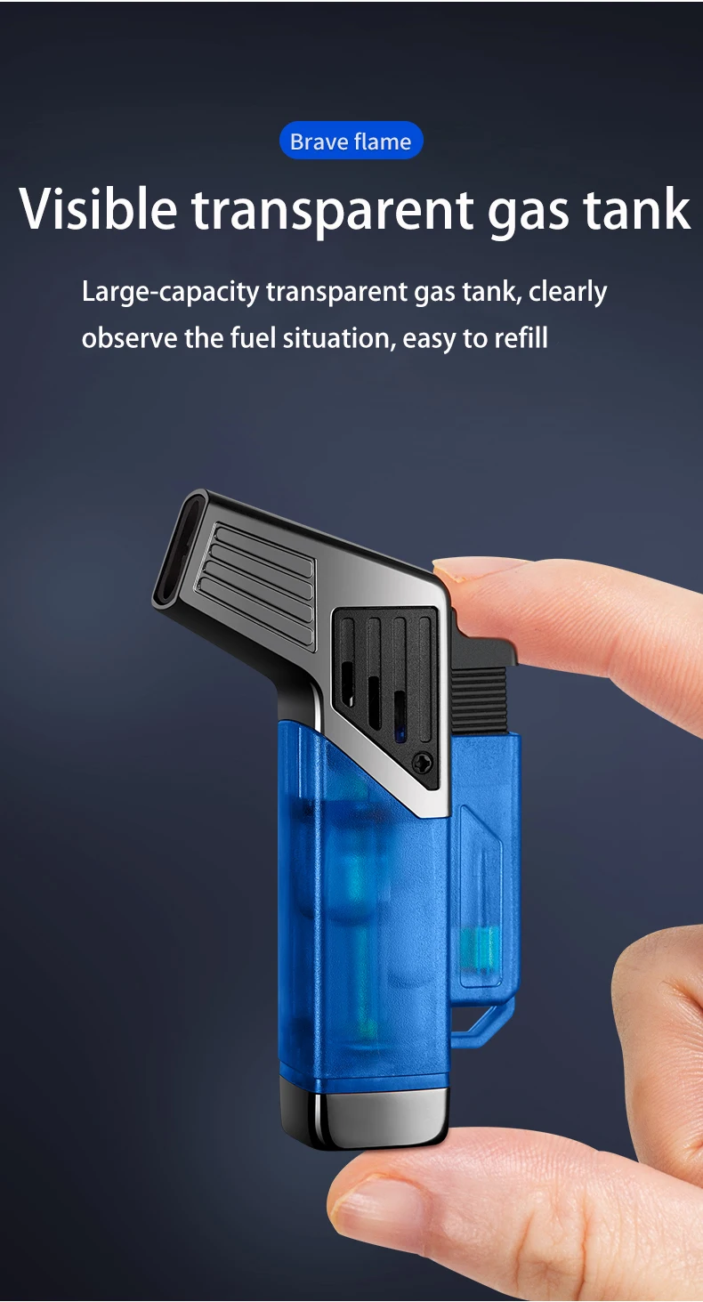 db 602 double blue flame torch lighter windproof multi function refillable gas gun cigar cigarette business gifts gift box-2