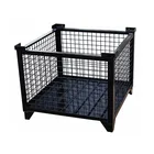 Container Cage Metal Box Can Be Stacked On Guarantees Warehouse Roll Lockable Storage Cage And Container