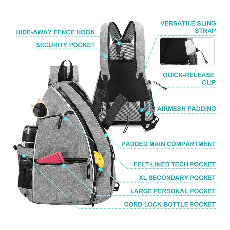 Custom Sports Reversible Pickleball Paddle Bag for Men and Women