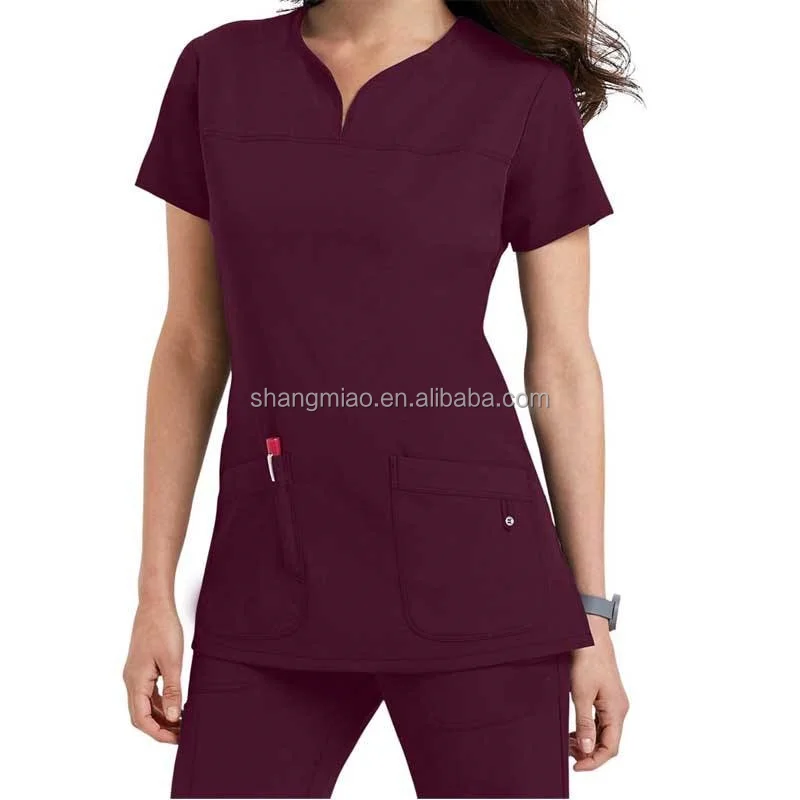 Factory Custom Pink Jogger Zipper Set Soft Super Stretch Stretch Womens Uniform Medical Care Wear Beauty Salon Scrub