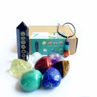 Wholesale 7 Chakra Stone And 7 Chakra Necklace Obsidian Point Set With Box For Gift