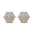 Shiny Simply Custom Made Superb Design Excellent Jewelry 18k Yellow Gold Flower Earrings Stud For Girlfriend