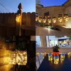 Solar Christmas Led Lamp Hot Sale Solar Lantern Light Outdoor Hanging Party Wedding Christmas Led Mason Crack Glass Lamp