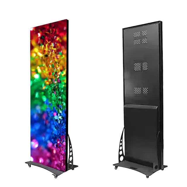 P2.5 P3 P4 P5 Stand Floor Cabinet Column Installation Led Display Screen Outdoor Post Mounting Sign Led Poster Display