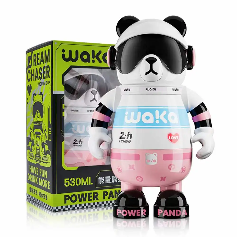 Wakawaka Funny Print DIY Design Cartoon Panda Double Wall Vacuum Insulated Travel Mug