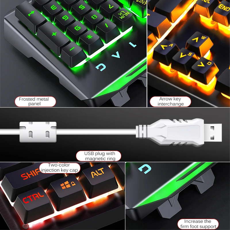 Gaming Keyboard And Mouse Set Wired Mechanical Keyboard Rgb Backlight