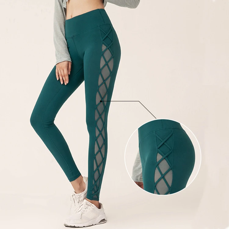 Nylon Spandex Mesh Workout Leggings 