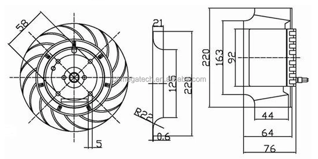 Centrifugal Fans, 230V, 555CFM - detail 6