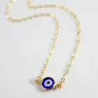 Necklace Women's Jewelry Thin Blue Evil Eyes Gold Necklace