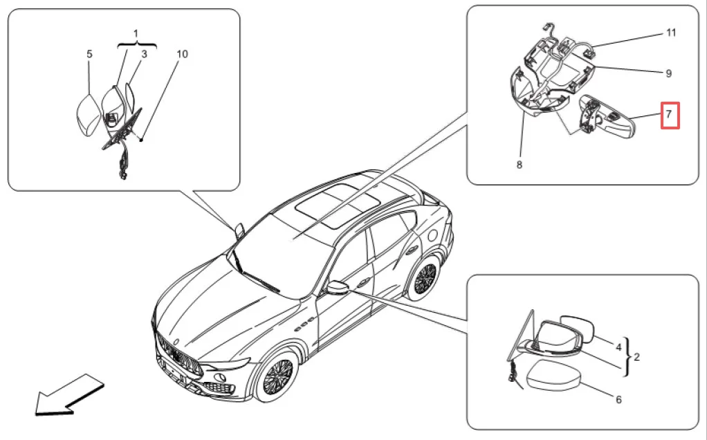 High Quality Plastic Glass Car Spare Parts Interior Digital Rearview Mirror For Maserati Levante 2017 675000600 details