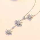 925 Silver Silver 925 Silver Necklace 6 Star Necklace Light Luxury Women 925 Sterling Silver Design Jewelry