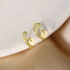 Earrings Gemenl Gold Plated Jewelry Small Cartilage Bead Disc Dangle Drop Huggie Hoop Earrings