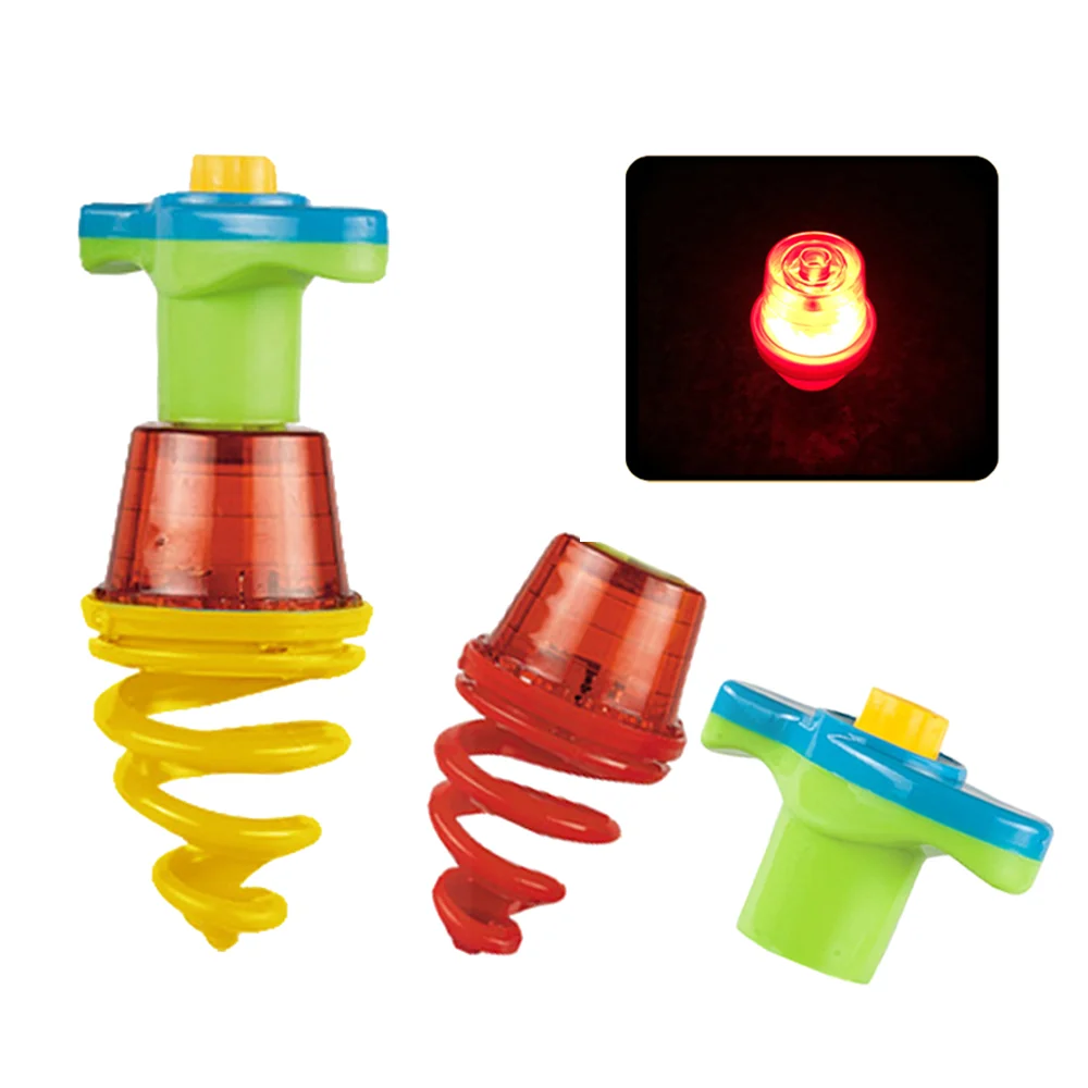2pcs Vintage Luminous Spinning Top Light Up Flashing Music Battle Top Toy 