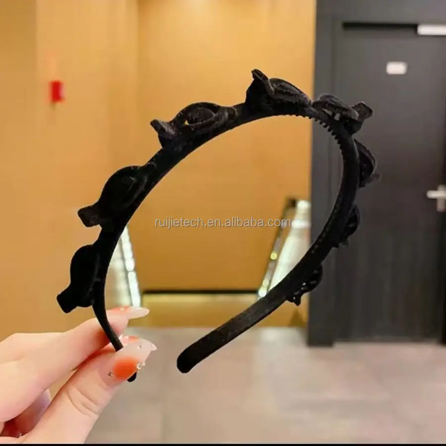 Women's Simple Non-Slip Braided Hair Accessory Red Organized Hair Hoop for Baby Department Fashionable Sweet All New