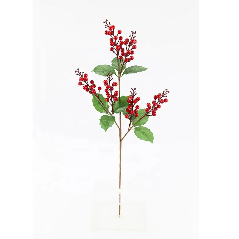 Handmade artificial flower wholesale in China home decoration Christmas berry and pincone Branch/Centerpiece