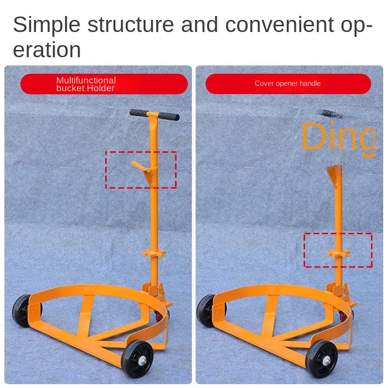 Lowlevel Oil Drum Handling Handpulled Ironplastic Drum Truck With