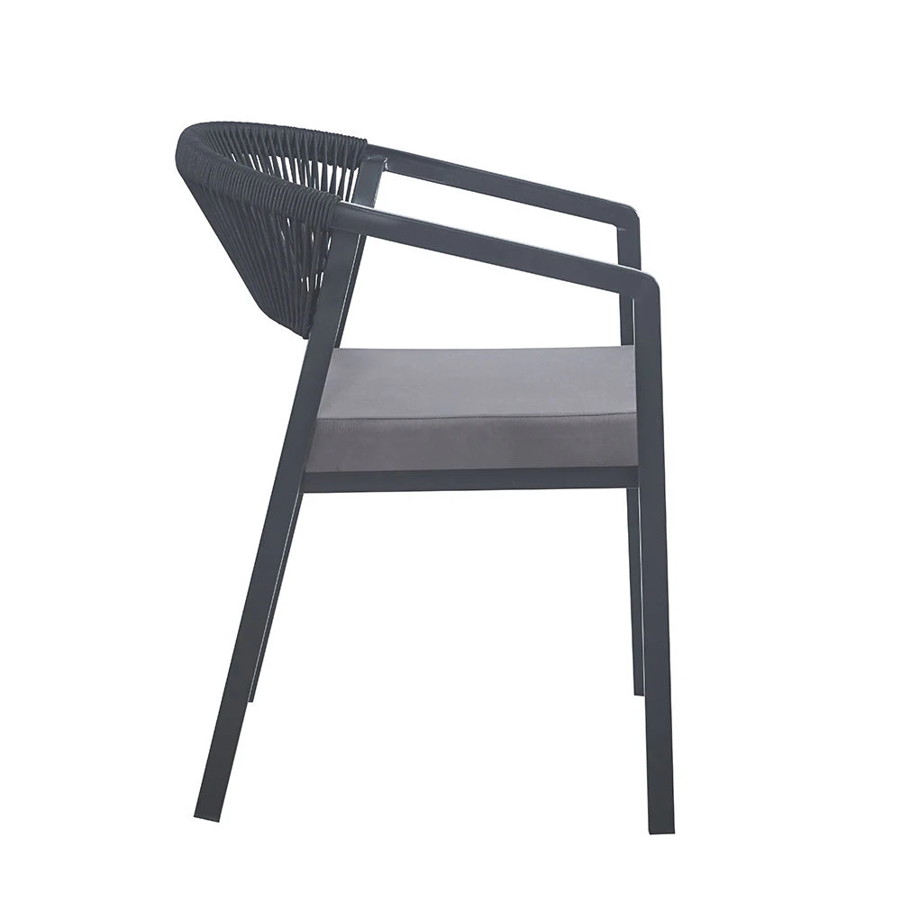 product all season modern powder coated metal frame rattan wicker waterproof balcony garden outdoor dining chair-3