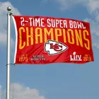 Nfl Wholesale Kansas City Flag Custom Logo Chiefs 2 Time 2X Super Bowl Champions Flags Printed Polyester NFL Banner 3X5