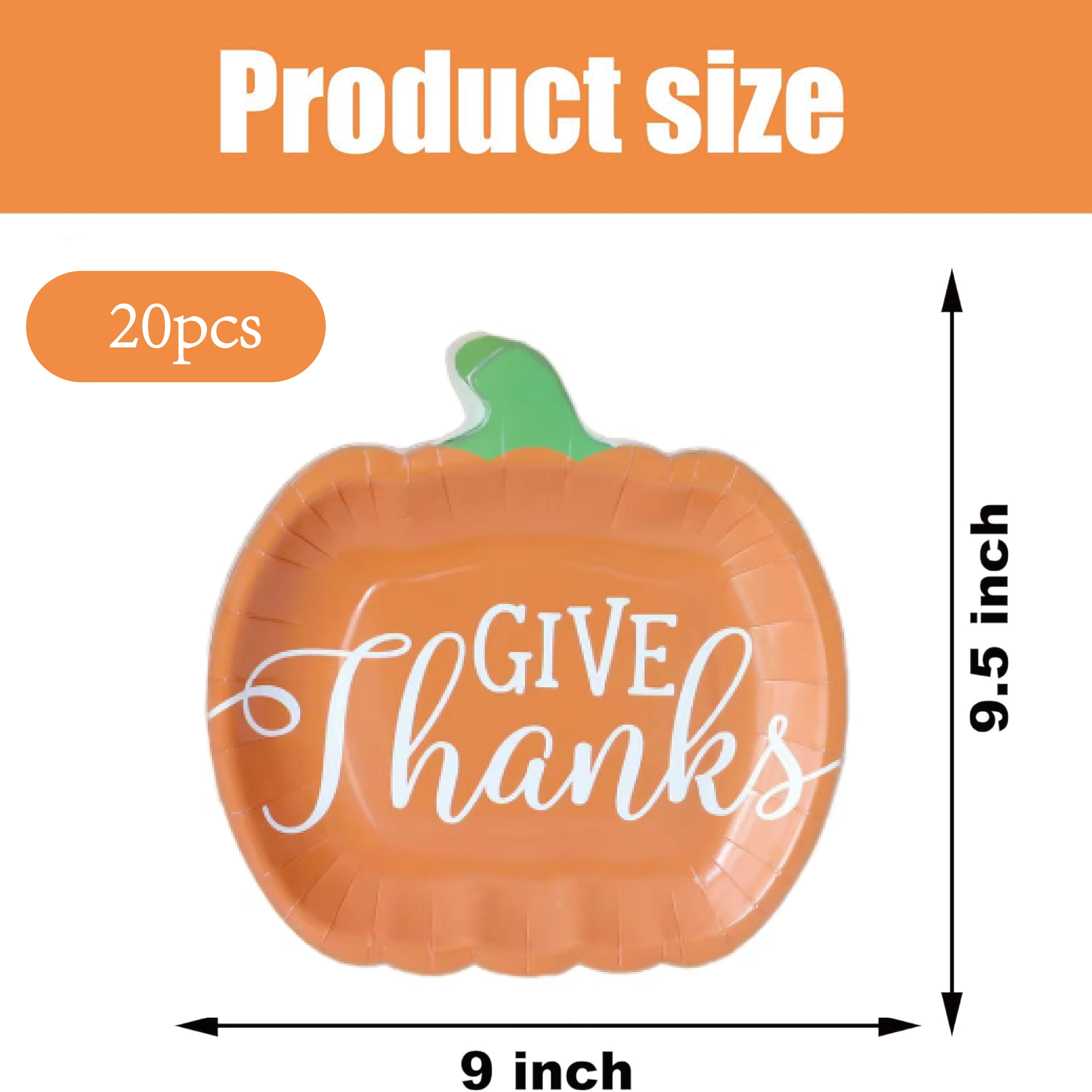 Disposable Pumpkin Plates for Parties for Thanksgiving Tableware & Harvest Festival Decorations supplier