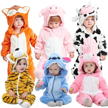 MICHLEY Fast Shipping Animal Onesie Wholesale Hot One-Piece Winter Baby Clothes Baby Boys' Rompers