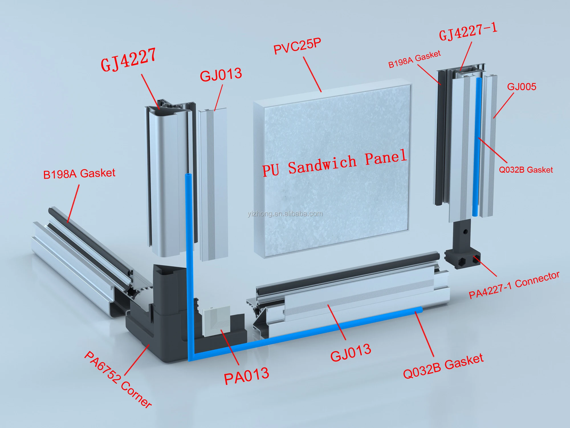 Hvac System Thermal Break Profile For Ahu Aluminum Profile For Air