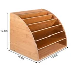 Manufacturers Sell Like Hot Cakes Creative Fan Shaped 6 Floors Bamboo Desk File Organizer Tray