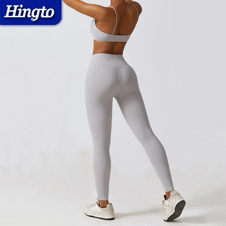 Wholesale activewear unique workout clothing sets womens 2 piece fitness set yoga gym athletic leggings and sports bra top set