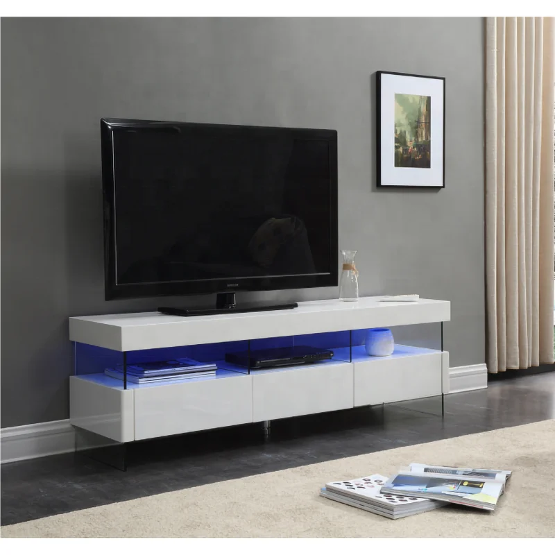 Best Selling Tv Stand Living Room Furniture Mirrored Tv Stand Fireplaced Wall Unit TV Cabinets with LED Light